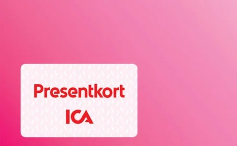 Presentkort med rosa bakgrund