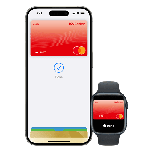Apple iPhone och Apple Watch med Apple Pay och ICA Bankens bankkort