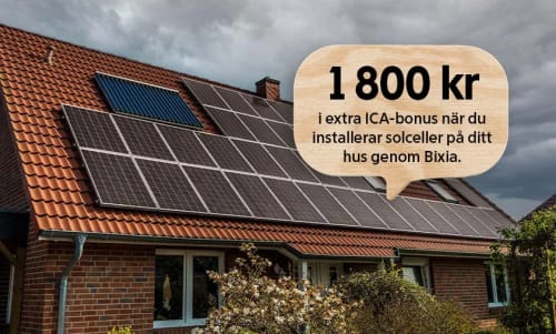 Bixia - Installera solceller via Bixia och få bonus på ICA