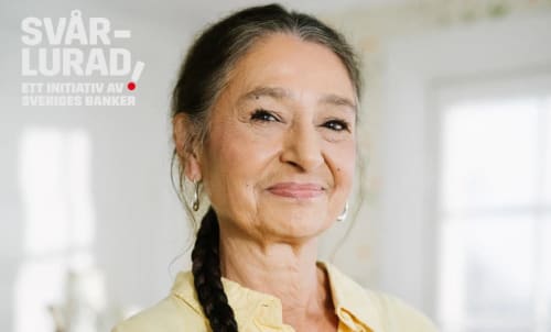 Bild på en kvinna i kampanjen Svårlurad