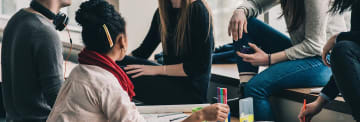 Students working on a project