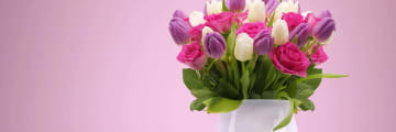 Bukett med rosa blommor - Rosa Bandet