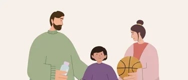 Mamma, pappa och ett barn