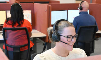 Medarbetare på kundservice