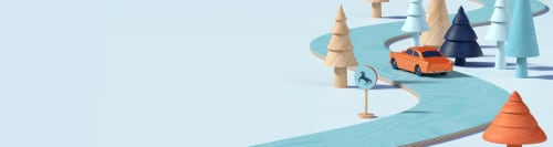 Bil på väg genom skogen