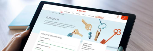 Bild på en surfplatta som visar icabanken.se