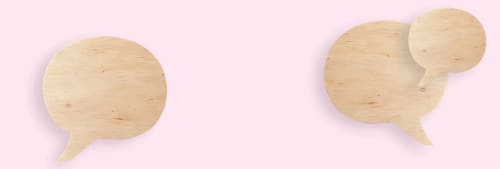 Pratbubblor mot en rosa bakgrund.