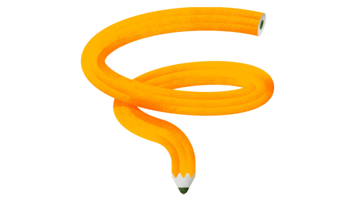 En penna formad som en spiral.