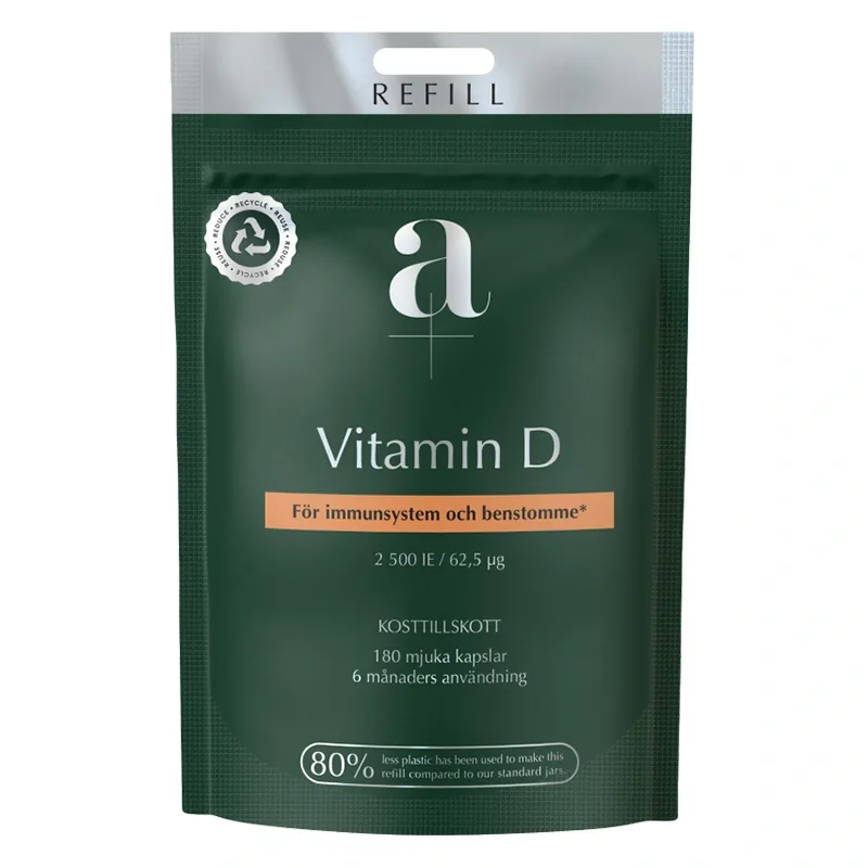 A+ Vitamin D 2500iE REFILL 180 mjuka kapslar - D-vitamin