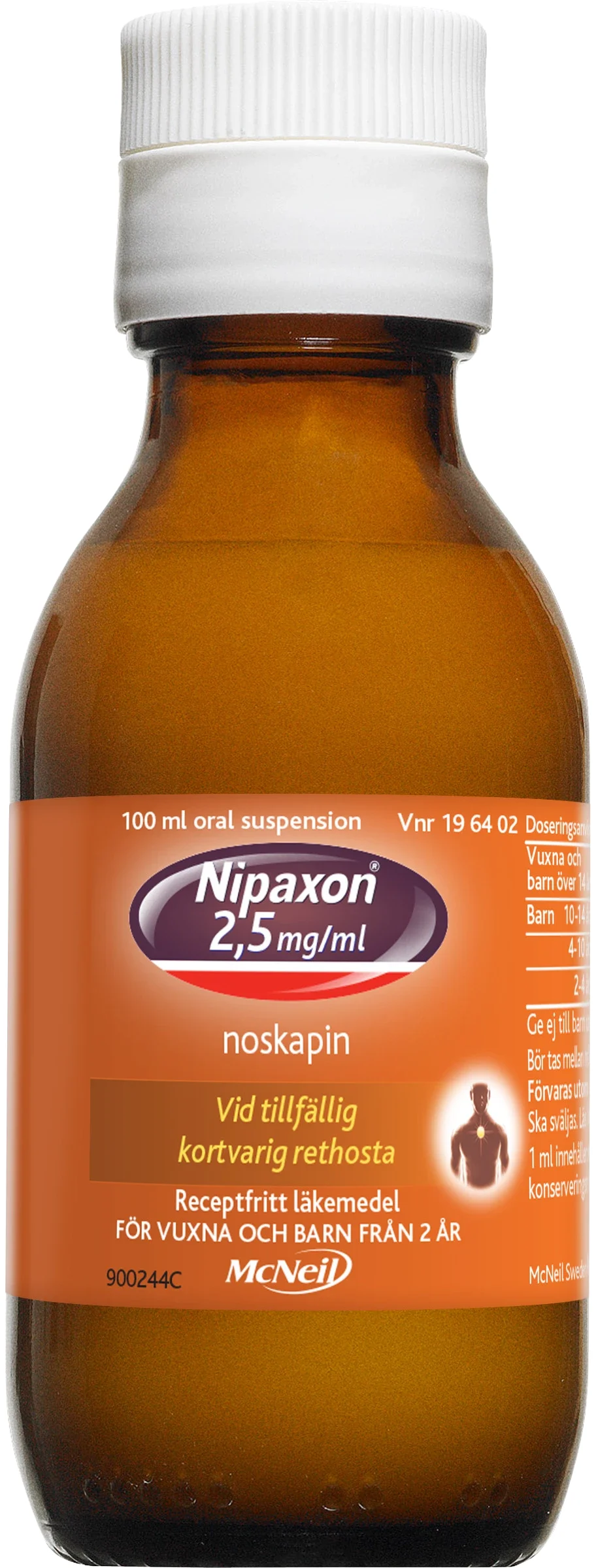 Nipaxon oral suspension 2,5 mg/ml 100 ml - Rethosta & torrhosta