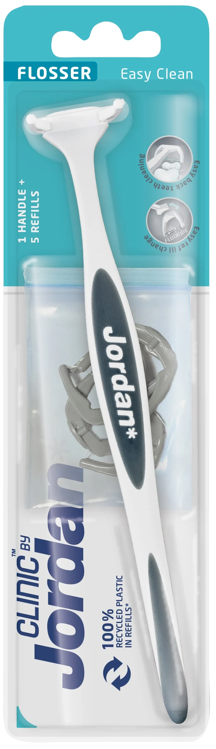 Jordan Clinic Easy Clean Flosser Starter + 5 Refill - Tandtråd