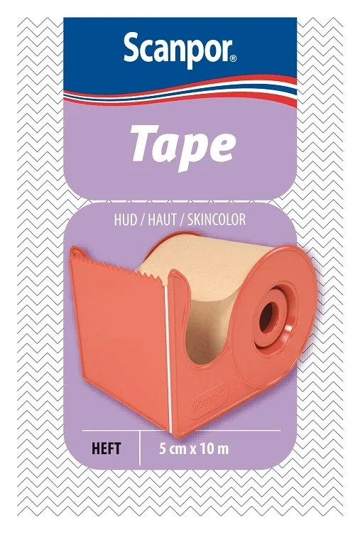 Scanpor Tape med hållare beige 5 cm x 10 m - Kirurgtejp