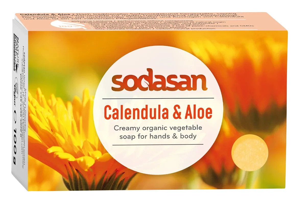 Sodasan Ekologisk Tvål Ringblomma & Aloe 100 g - Hudvård