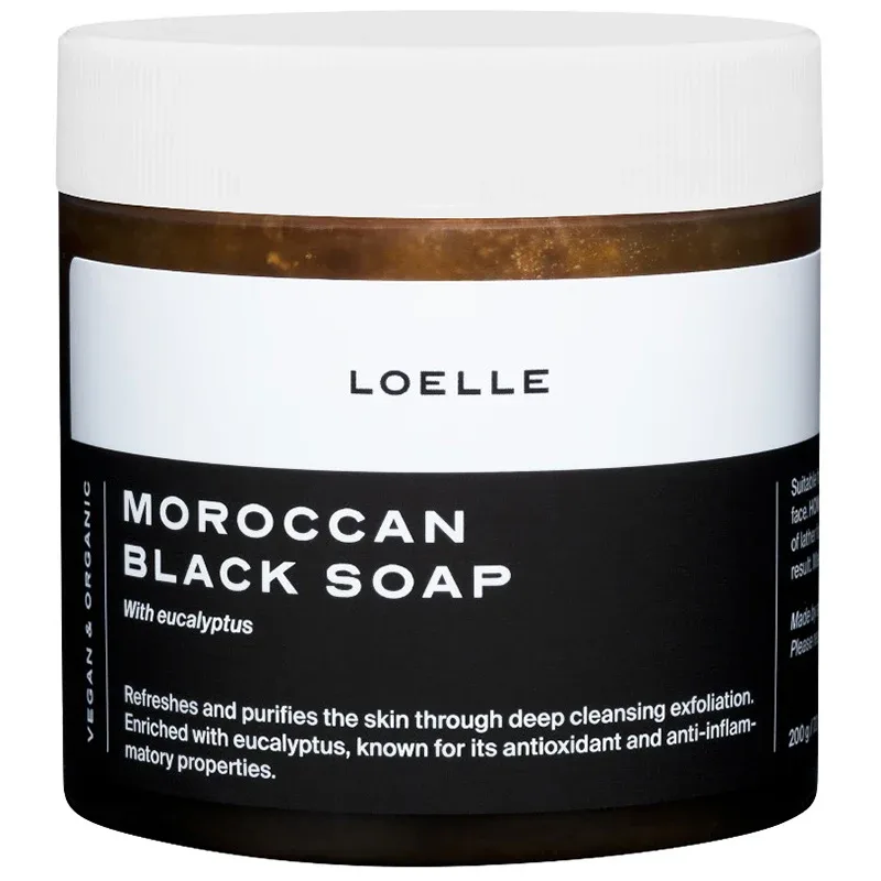 Loelle Maroccan Black Soap With Eucalyptus 200g - Ekologisk