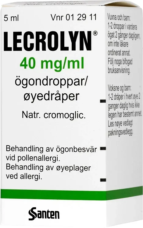 Lecrolyn ögondroppar 40 mg/ml 5 ml - Ögondroppar vid pollenallergi
