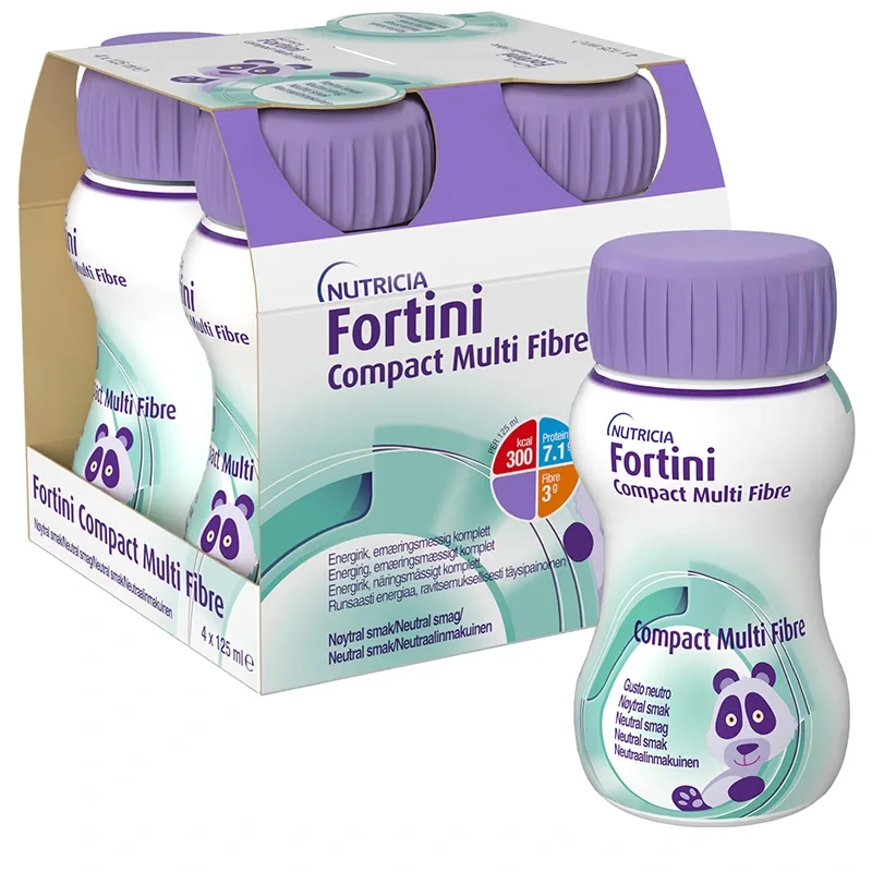 Fortini Compact Multi Fibre Neutral 4x125 ml - Näringsdrycker för barn