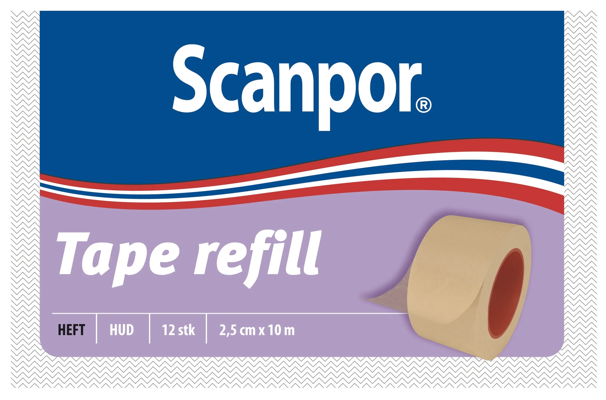 Scanpor Tape refill beige 2,5 cm x 10 m 12 st - Kirurgtejp