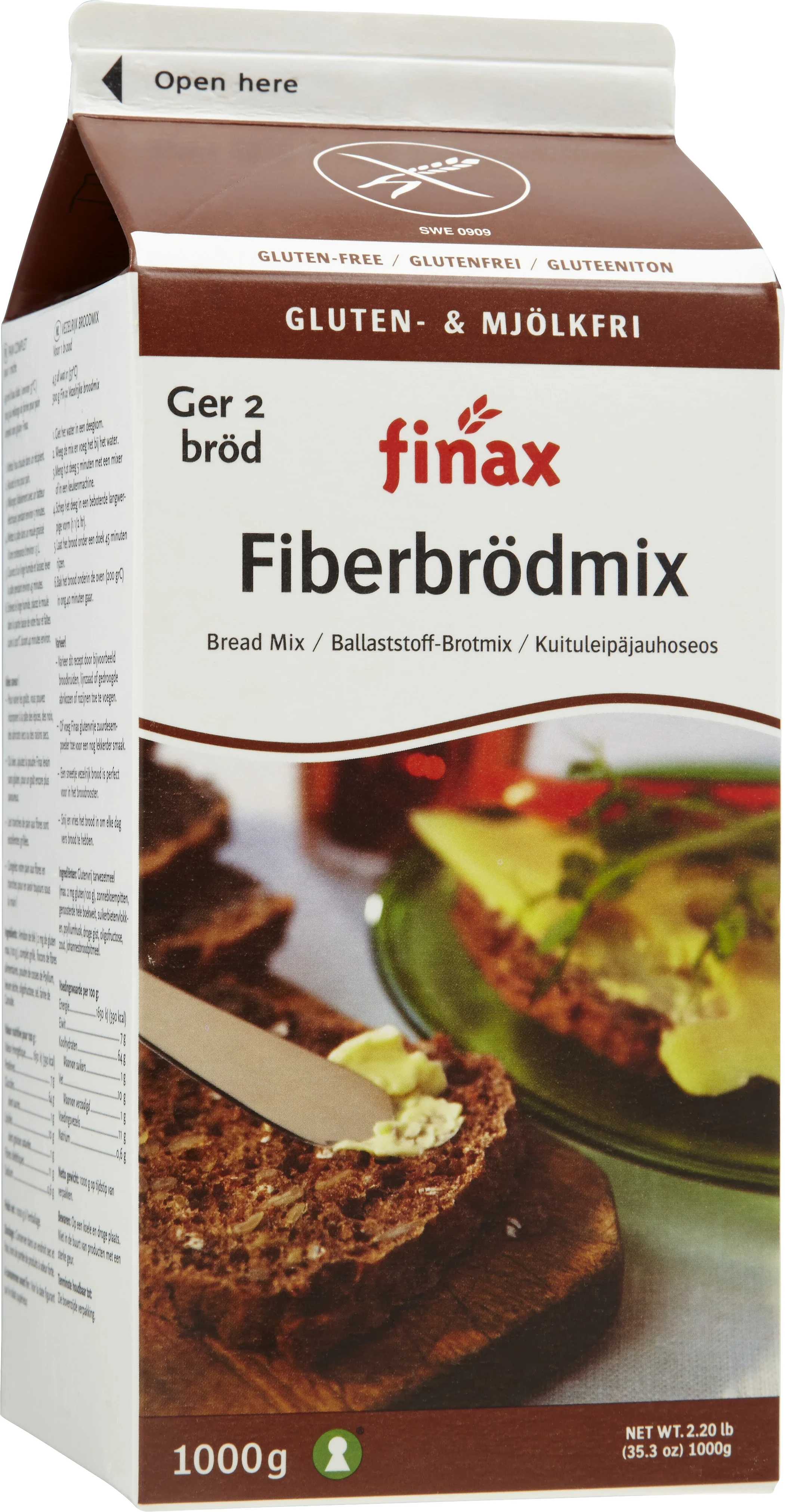 Finax Fiberbrödmix Glutenfri 1 kg - Specialkost för barn