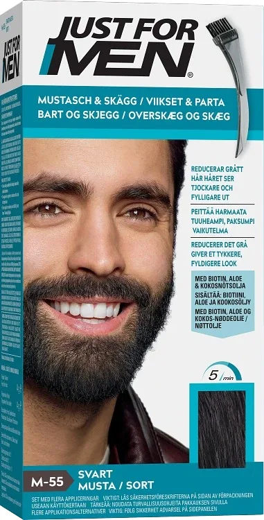 Just For Men Mustache & Beard Skäggfärg Real Black - Skäggfärg