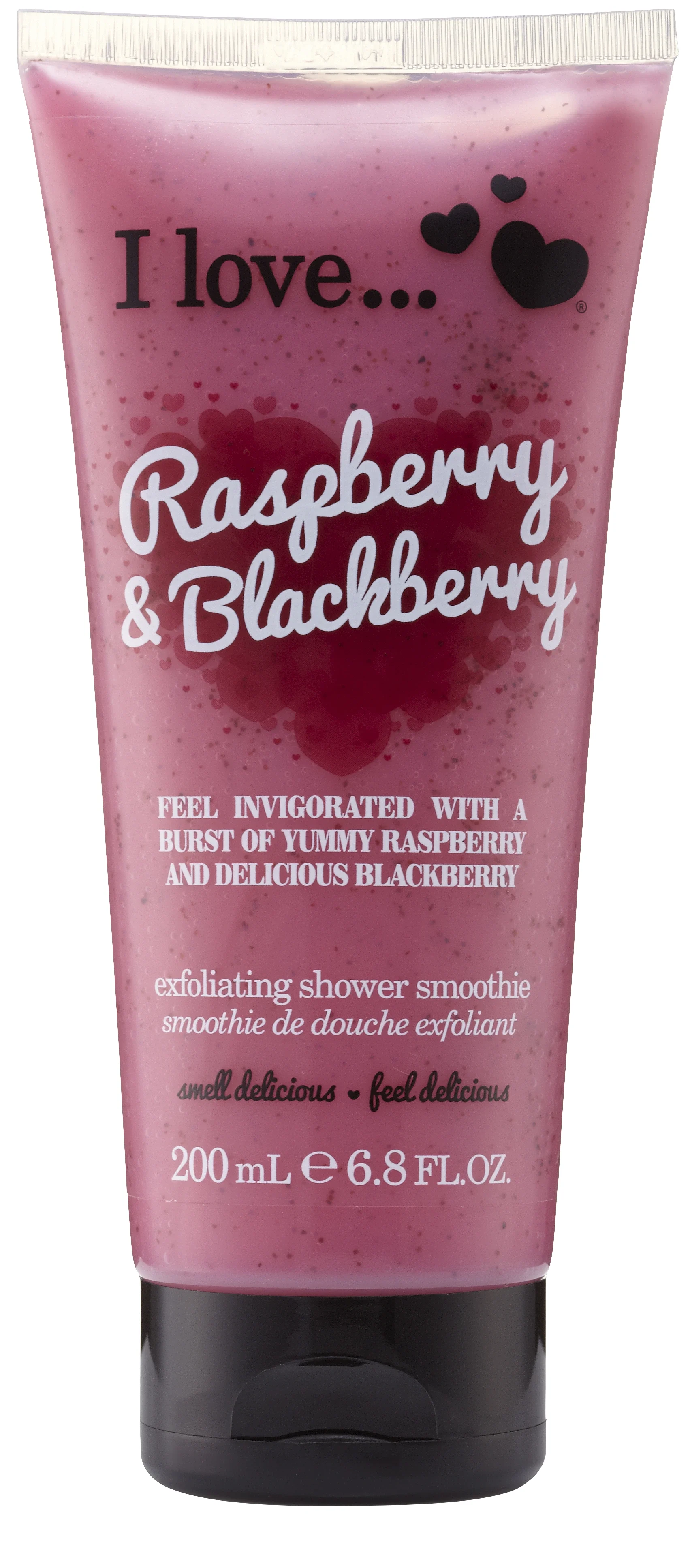 I LOVE Raspberry & Blackberry Exfoliating Shower Smoothie 200 ml - Duschkräm & duschtvål