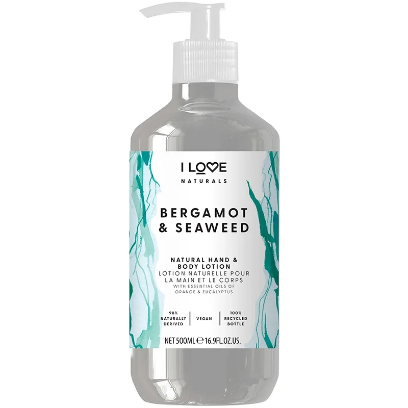 I LOVE Naturals Hand & Body Lotion Bergamot & Seaweed 500 ml - Hudkräm & bodylotion