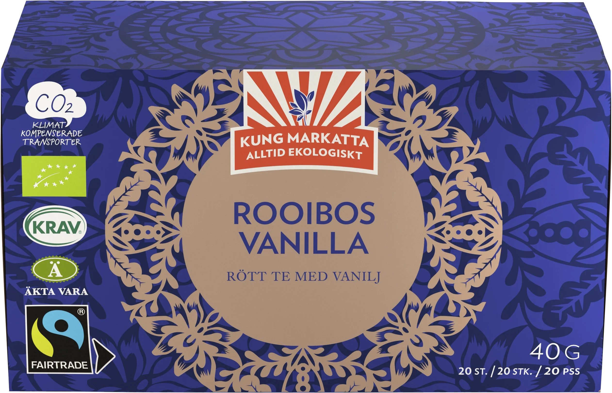 Kung Markatta Te Rooibos Vanilj Krav FT 20 påsar - Te