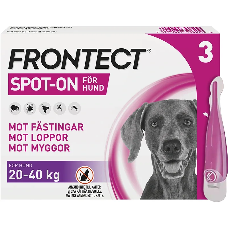 Frontect 20-40 kg Spot-on, lösning Spot-on applikator, 3st (3x4ml) - Loppor & löss hund