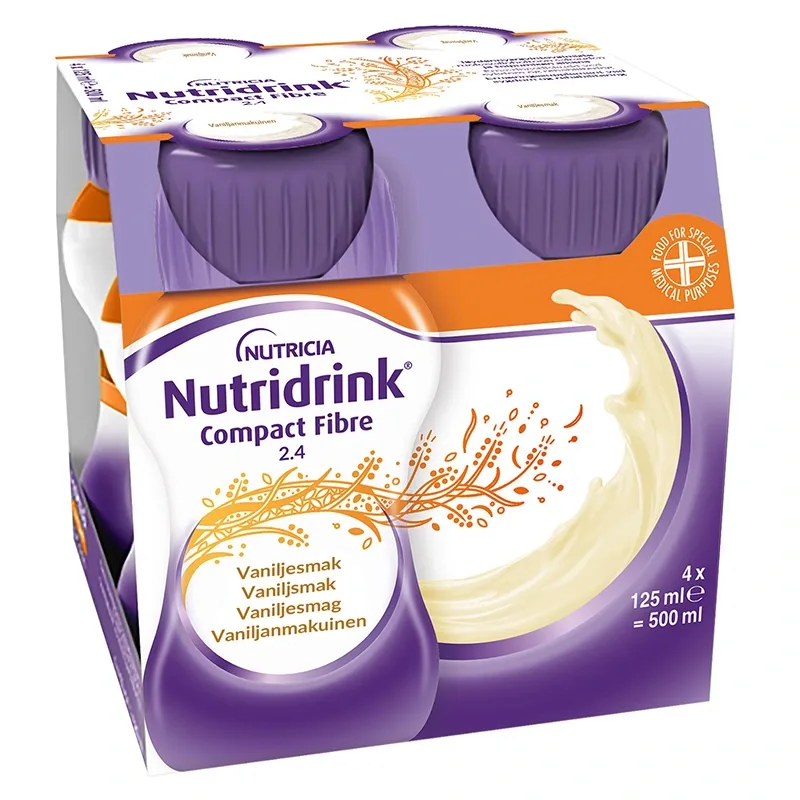 Nutridrink Compact Fibre Vanilj 4x125ml - Näringsdrycker