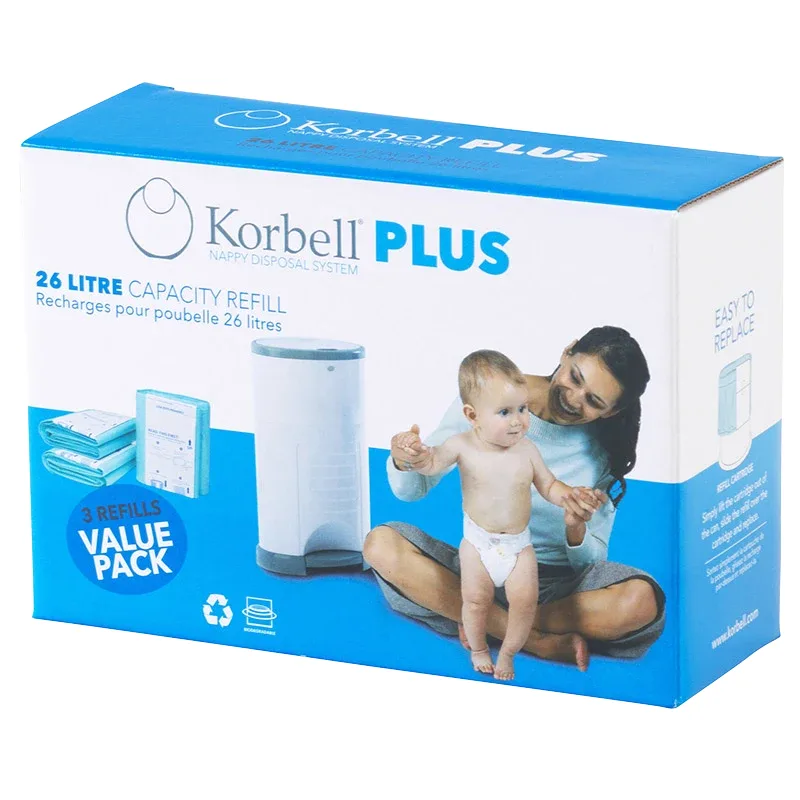 Korbell PLUS Refill till Blöjhink 26 liter 3-pack - Blöjhink