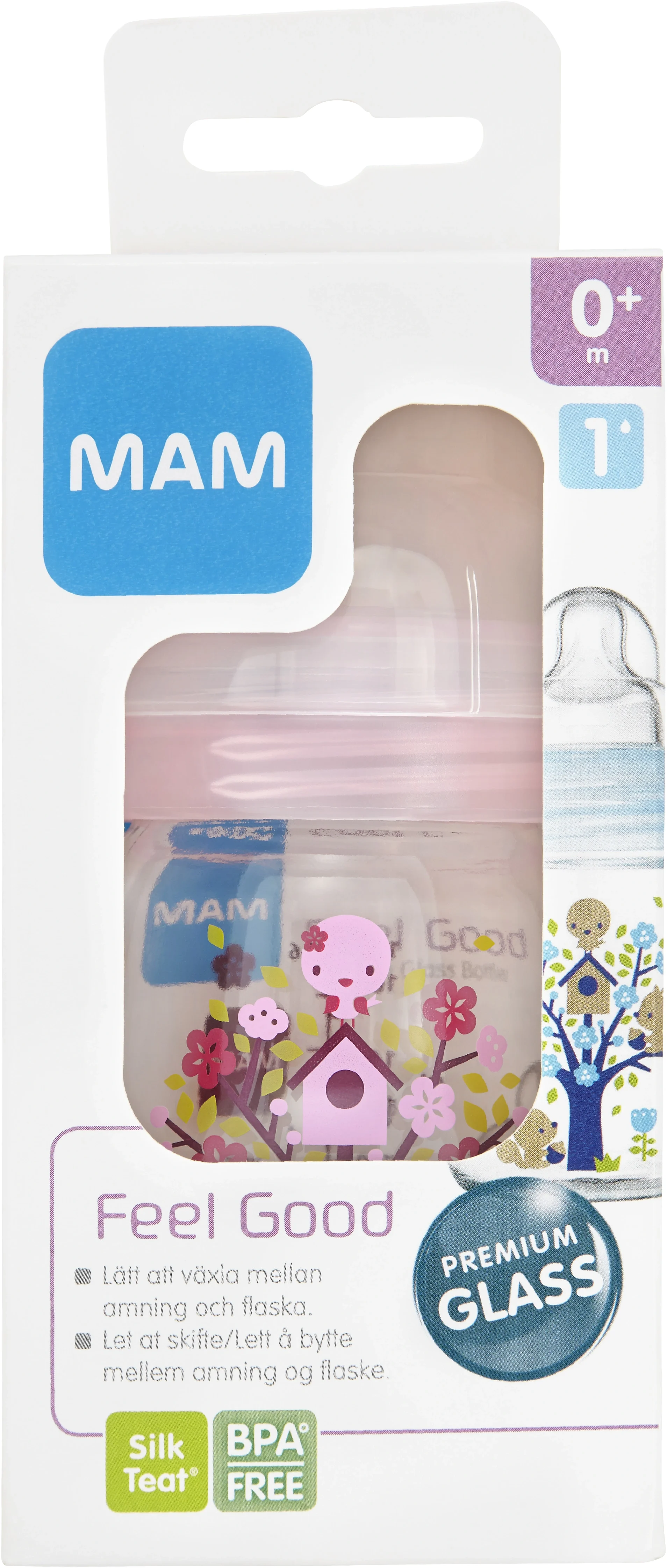 MAM Feel Good nappflaska glas 170 ml - Nappflaskor & vällingflaskor