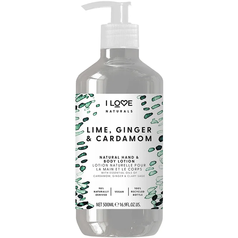 I LOVE Naturals Hand & Body Lotion Lime, Ginger & Cardamom 500 ml - Hudkräm & bodylotion