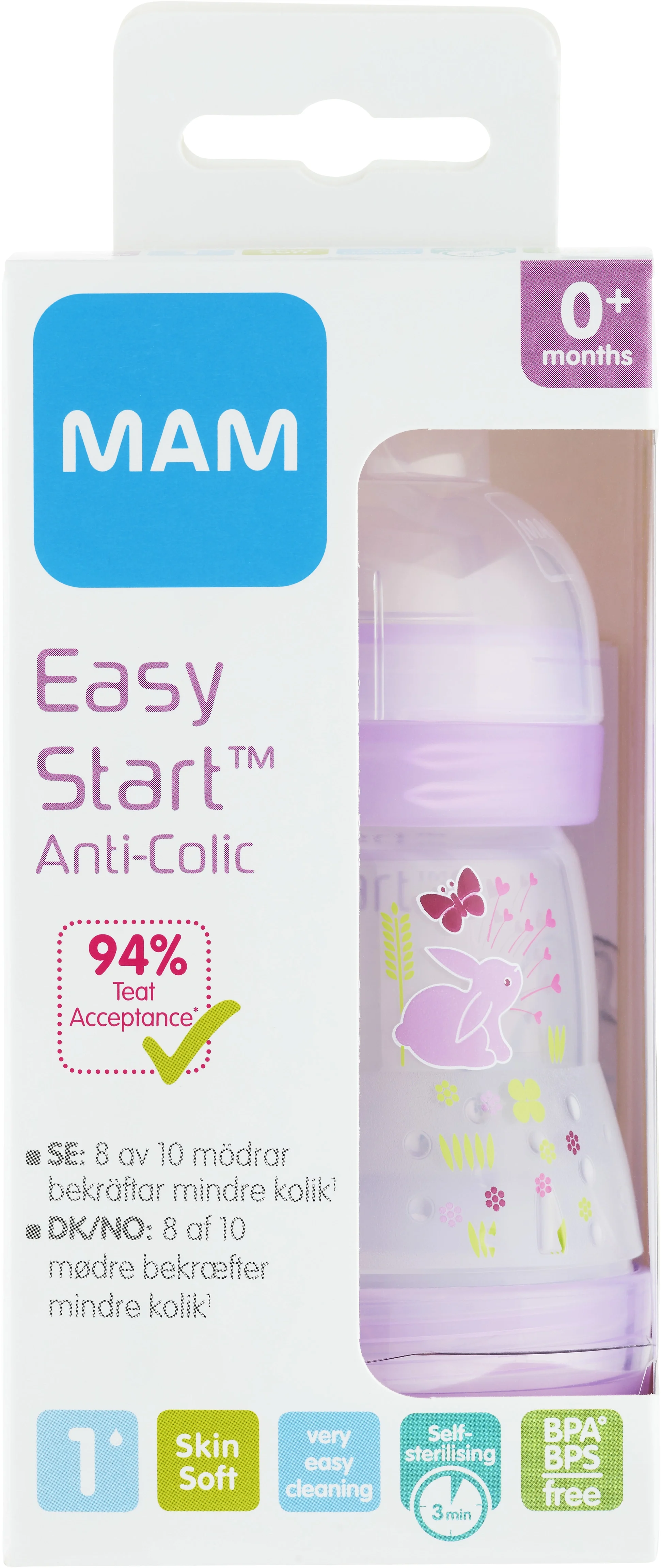 MAM Easy Start Anti Colic 160 ml - Nappflaska nyfödd