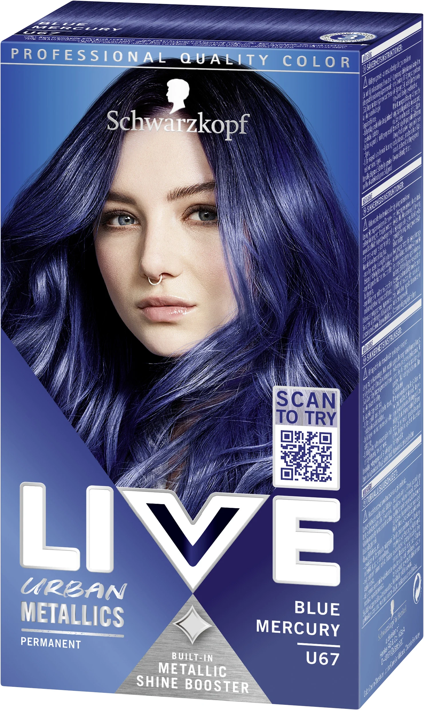 Schwarzkopf Live Intense Color Hårfärg U67 Blue Mercury - Hårfärg