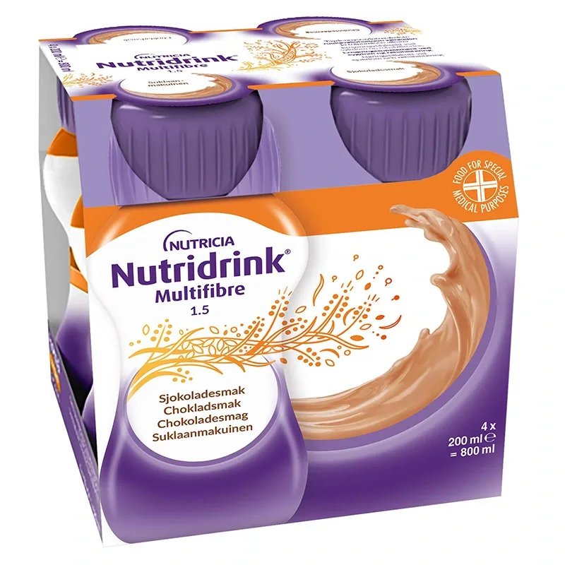 Nutridrink Multi Fibre Choklad 4x200 ml - Näringsdrycker