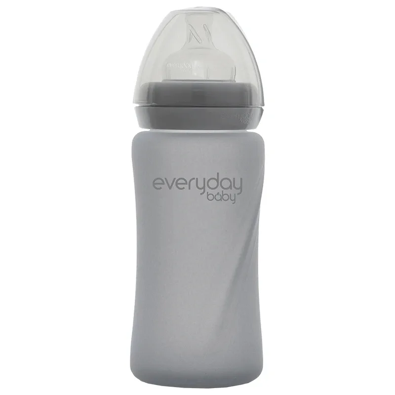 Everyday Baby Nappflaska Glas Healthy + Quiet Grey 240 ml - Nappflaskor i glas