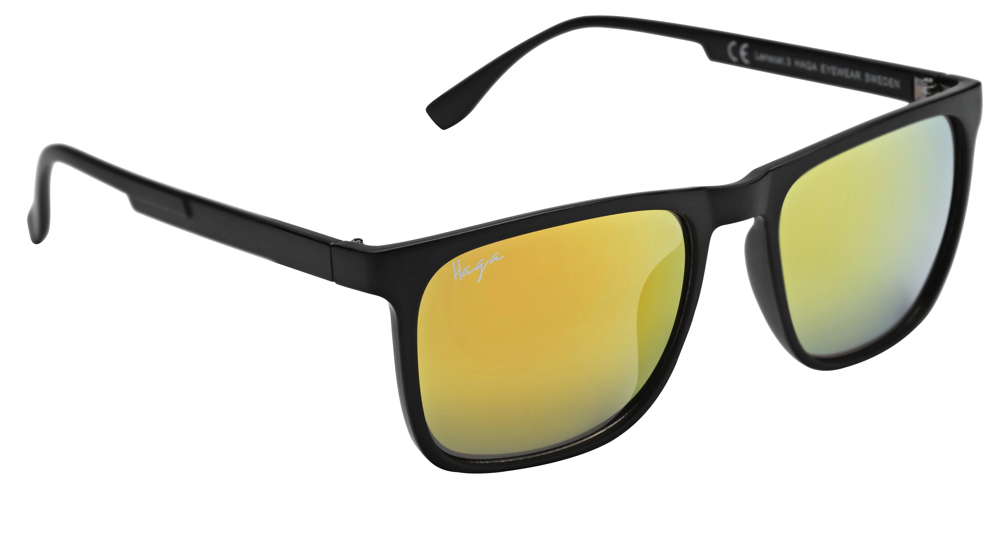 Haga Eyewear Solglas Sydney Matt Black-Red Mirror Lens - Solglasögon