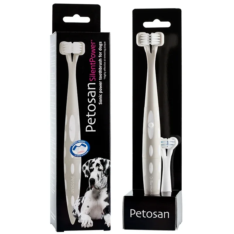 Petosan Elektrisk Tandborste dubbla borsthuvuden - Mun & tandproblem hos hund
