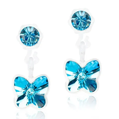 Blomdahl Örhängen Pendant Butterfly Aquamarine 4/5 mm - Örhängen