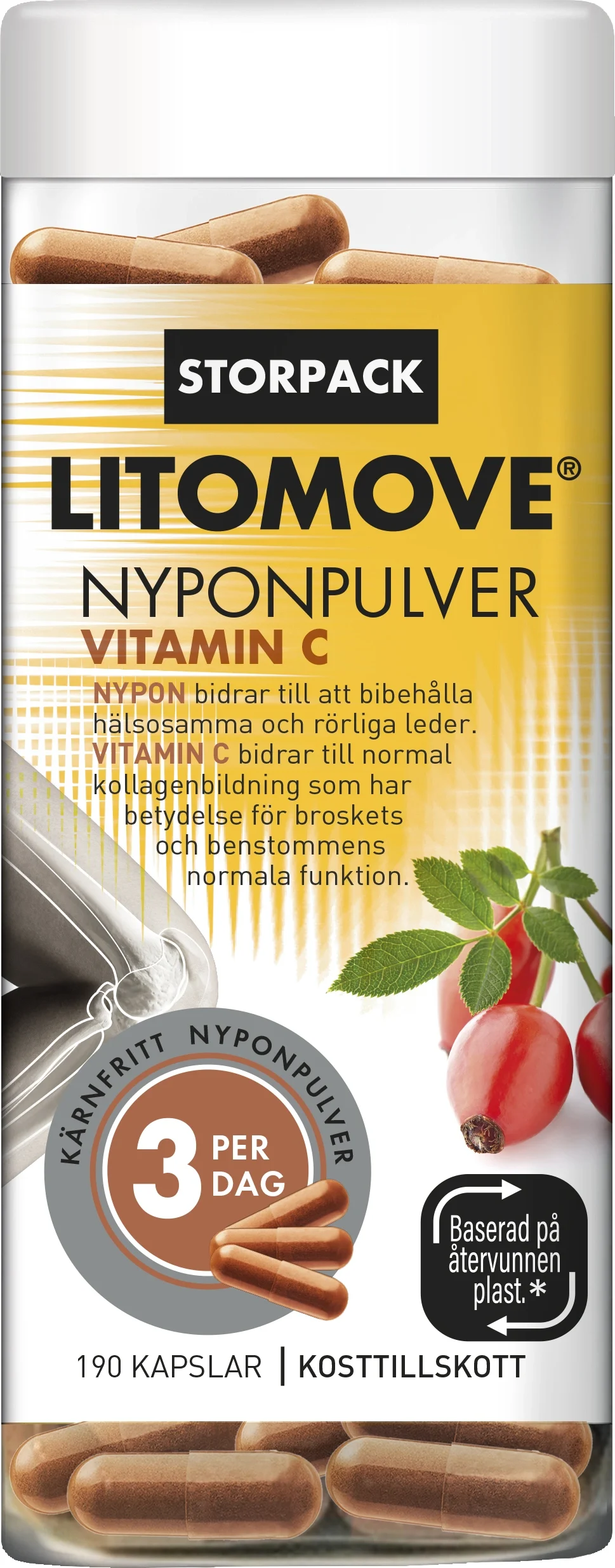 Litomove Nyponpulver Kapslar 190 st - Nyponpulver