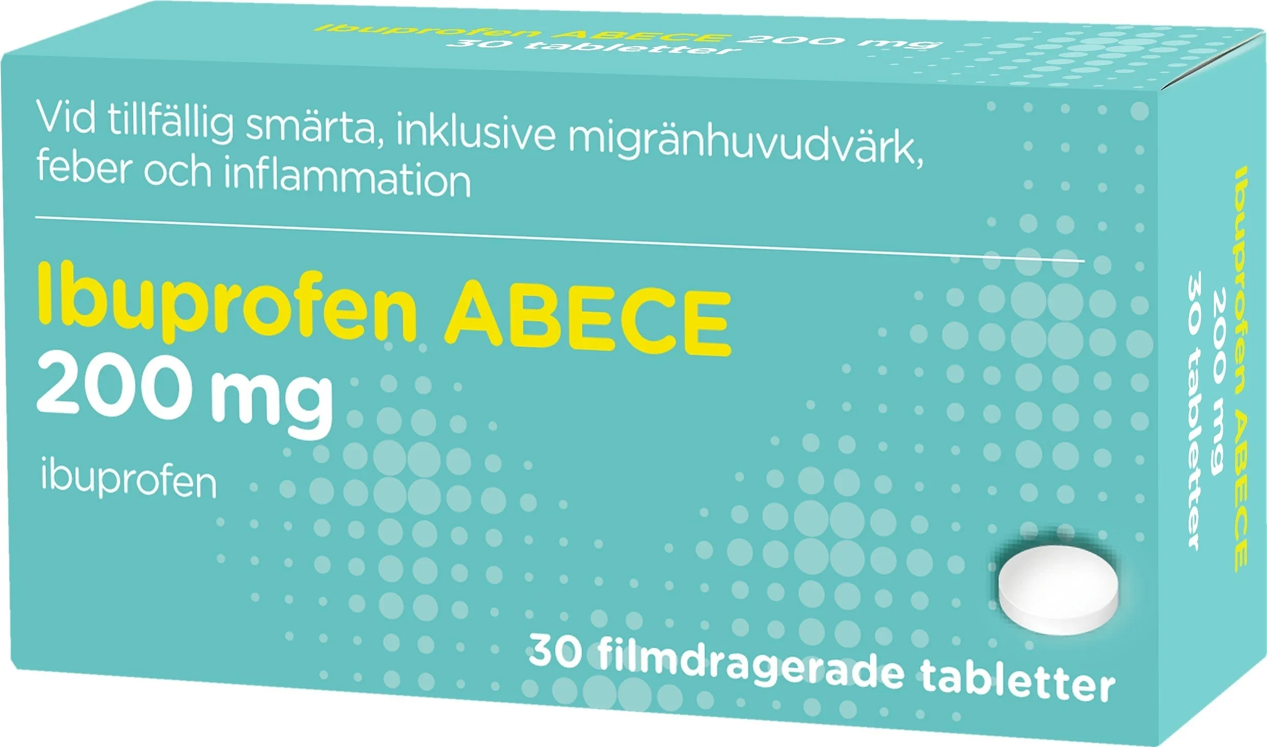 Ibuprofen ABECE 200mg, 30 filmdragerade tabletter