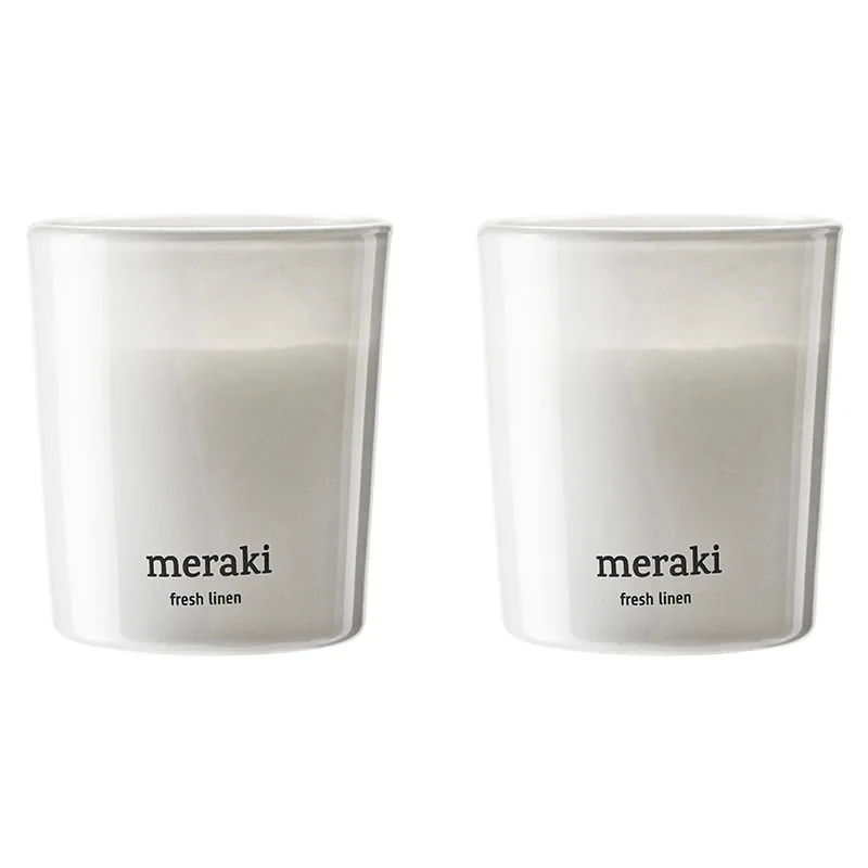 Meraki Doftljus Fresh Linen 2x60g