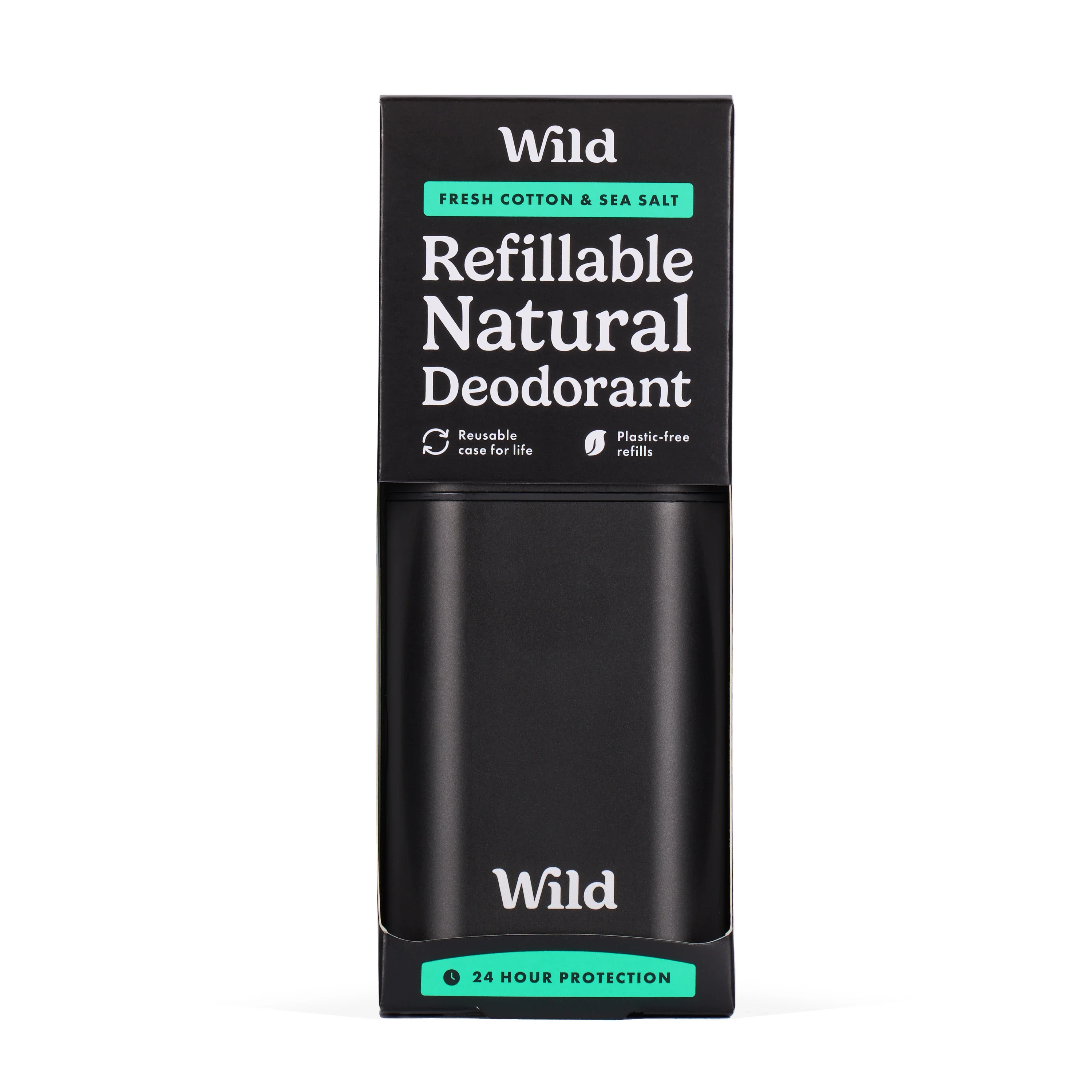 Wild Black Case Fresh Cotton & Sea Salt Deo Start Pack 40g - Aluminiumfri deodorant
