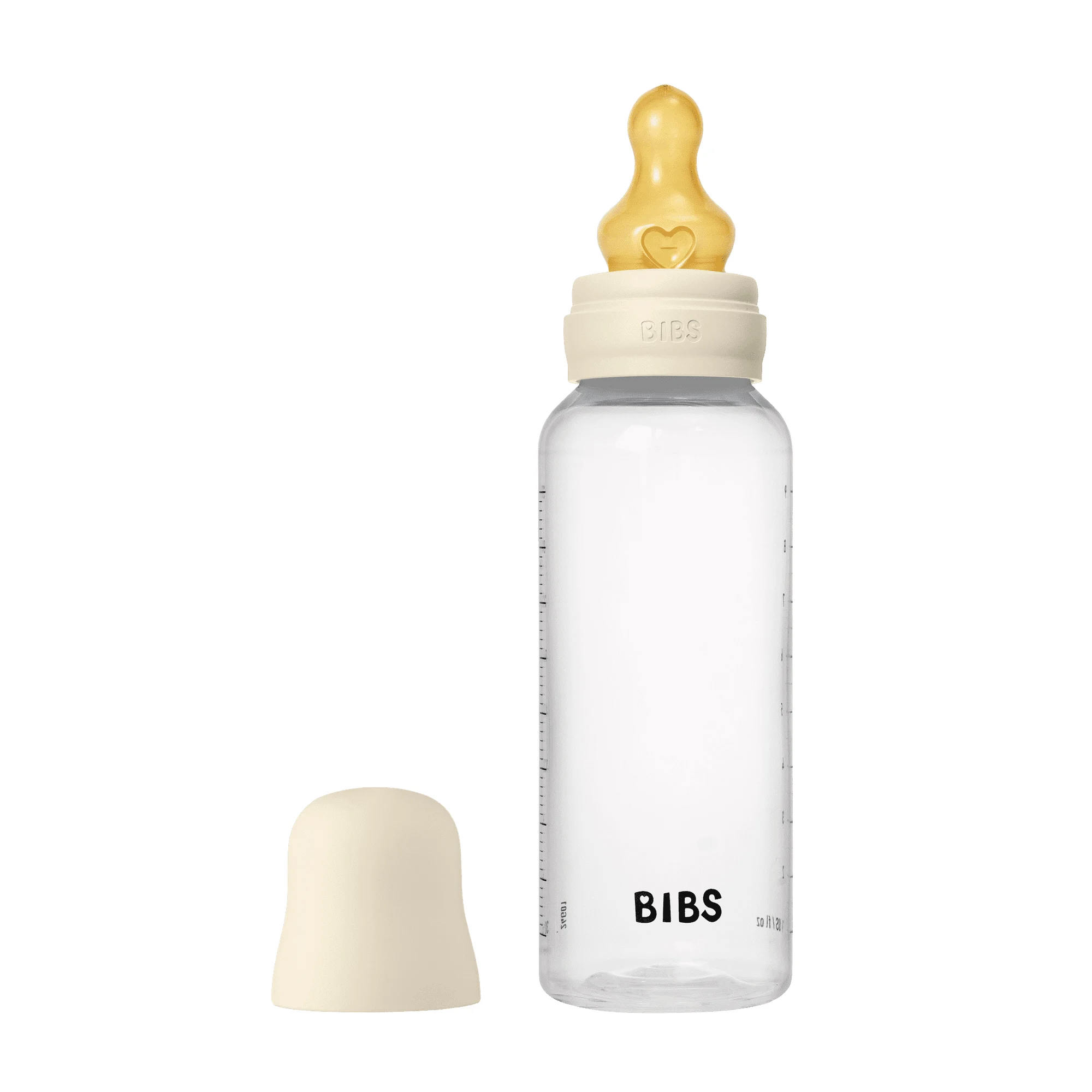 BIBS Baby Bottle Round Latex Medium Flow Ivory 270 ml 1-pack
