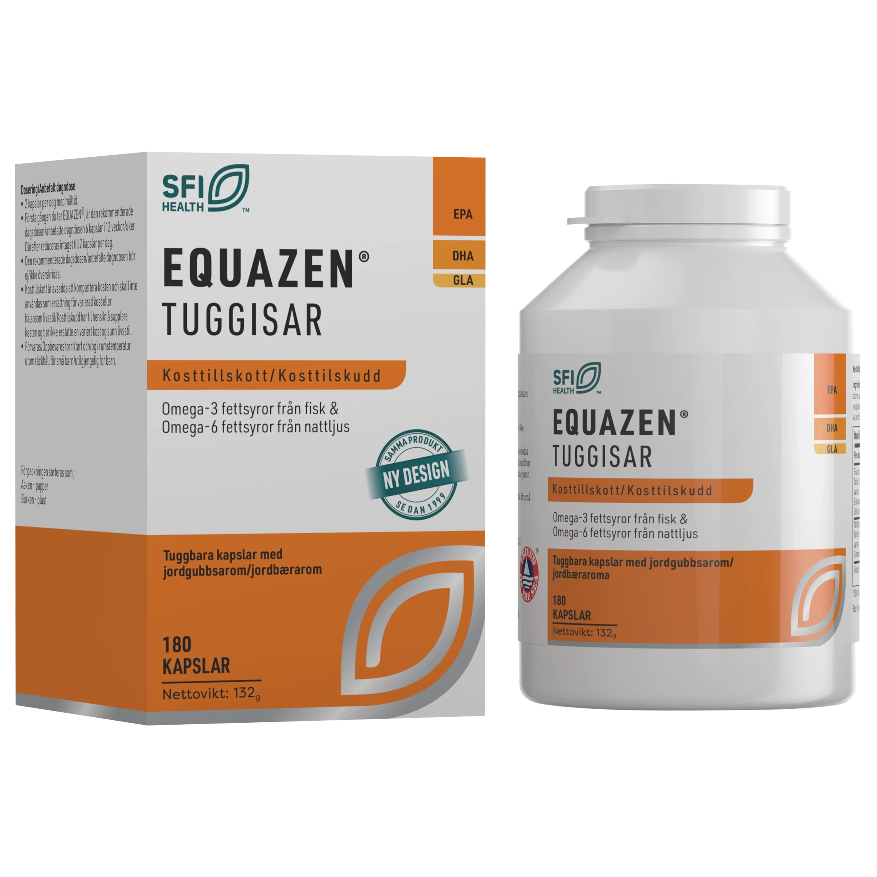 Equazen Tuggisar Jordgubbssmak Tuggkapslar 180 st - Omega 3