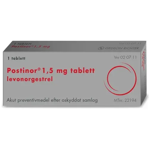 Postinor tablett 1,5 mg, 1 st - Akut p-piller
