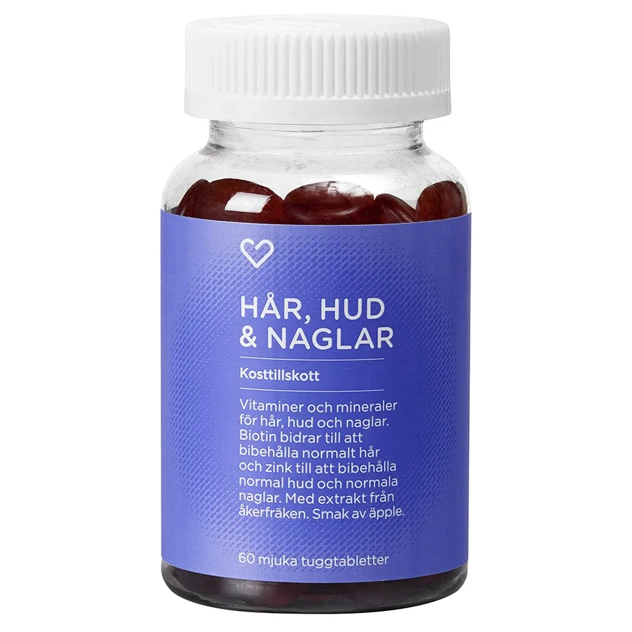 Hjärtats Hår, hud & naglar Tuggtablett 60st