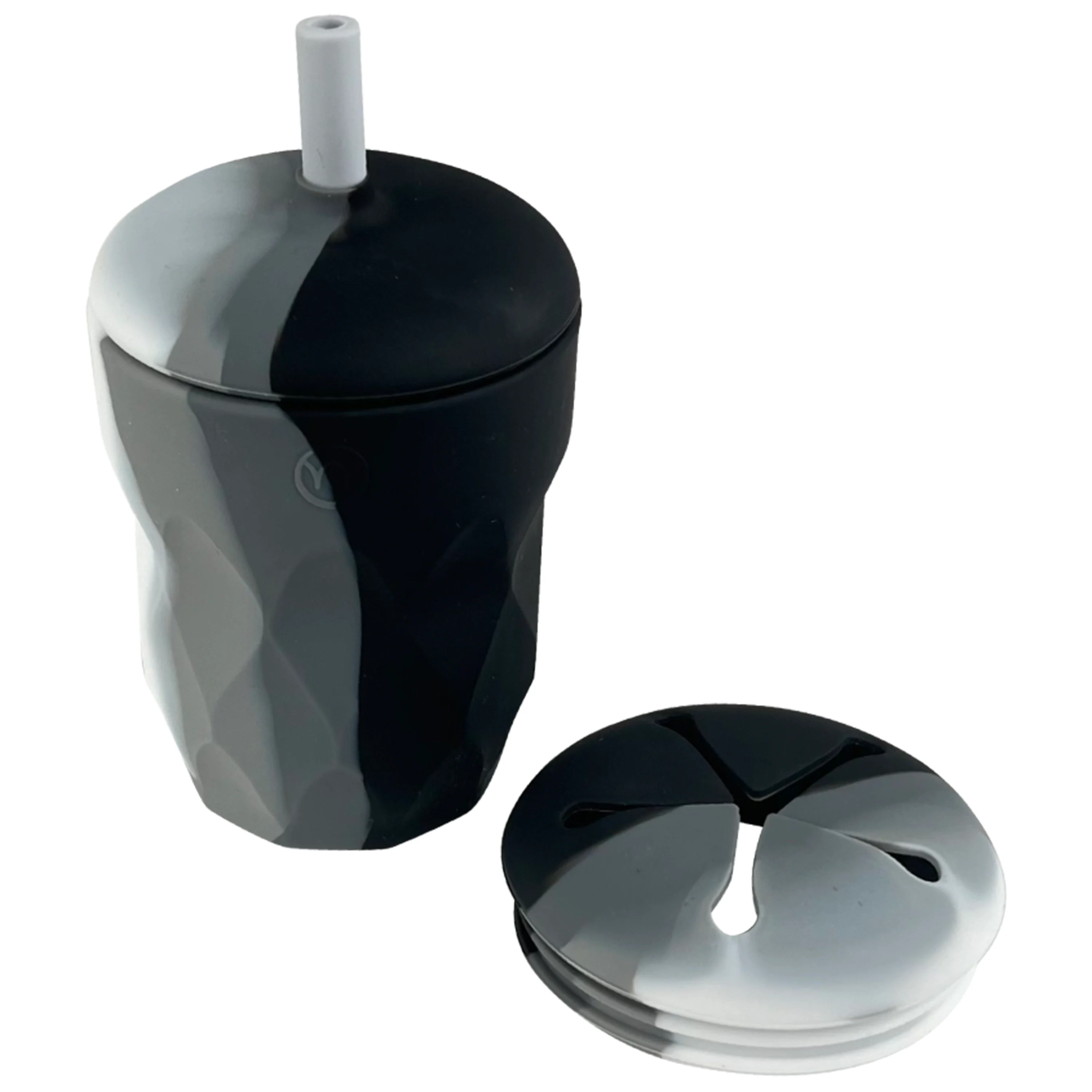 Najell Barnmugg Med Sugrör & Snacklock Moonstone Black - Pipmuggar & dricksflaskor