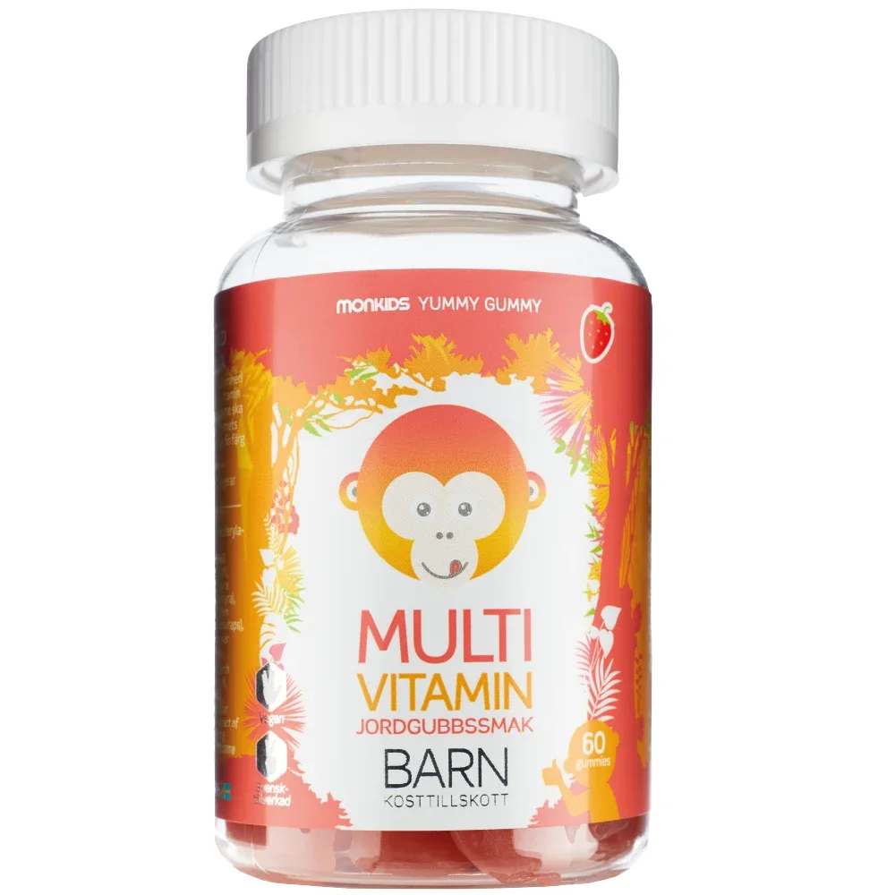 Monkids Multivitamin Barn Jordgubb 60 st - Multivitaminer för barn