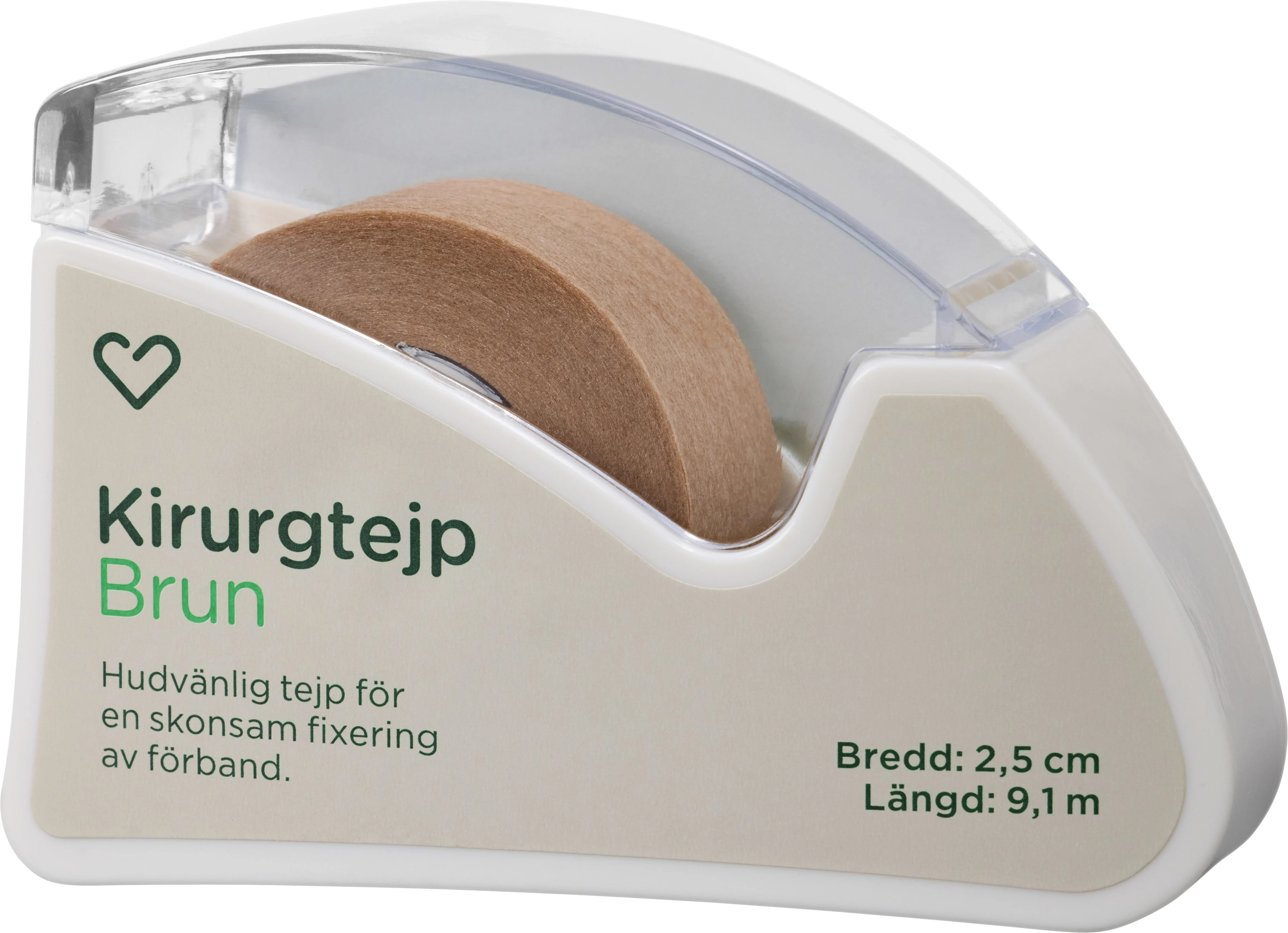 Hjärtats Kirurgtejp Brun 2,5cm x 9,1m 1st - Kirurgtejp