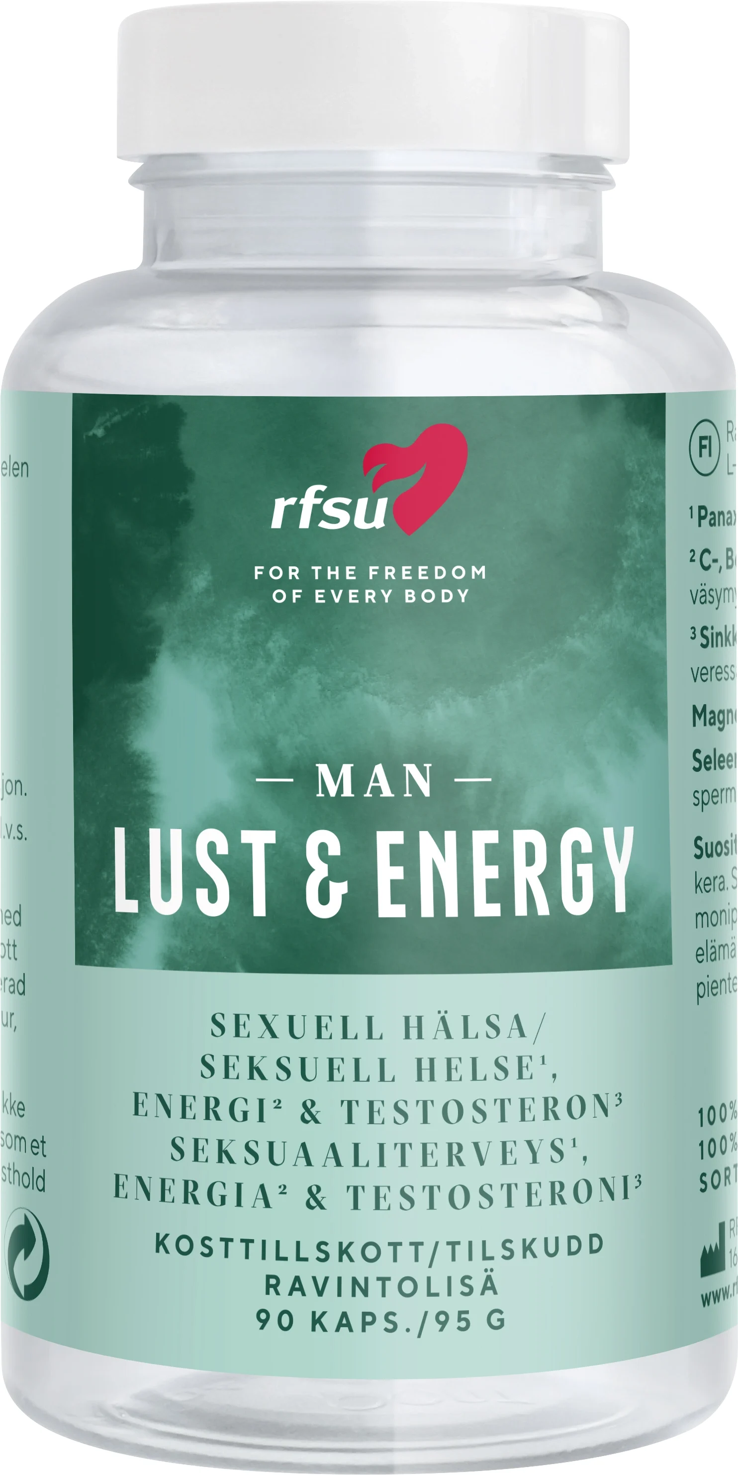 RFSU Lust & Energy Man 90 kapslar - Kosttillskott för potens & lust